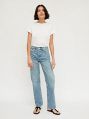 RE/DONE | Worn Blue 90s High Rise Loose Jean | The UNDONE