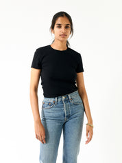 RE/DONE | 60s Short Sleeve Tee in Black | The UNDONE