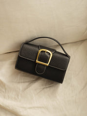 Rylan | Mini Satchel Bag With Flat Handle in Black | The UNDONE