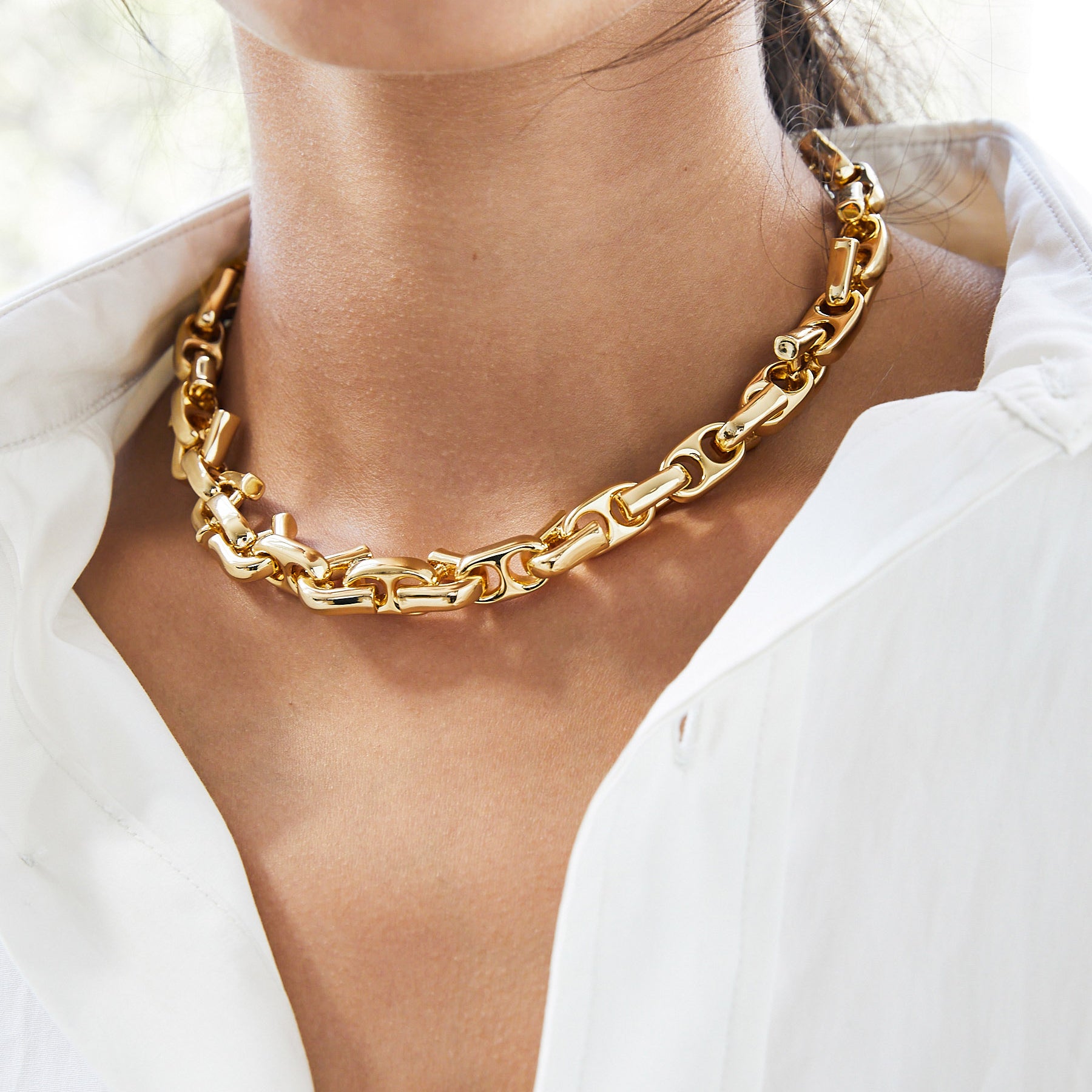 Rylan | Link Statement Necklace in Gold | The UNDONE