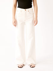 SLVRLAKE | Grace High Rise Wide Leg Jean in Natural White | The UNDONE