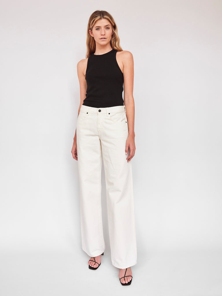 High rise wide leg white deals jeans