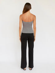 St. Agni | Fine Strap Knit Top in Grey Marle | The UNDONE