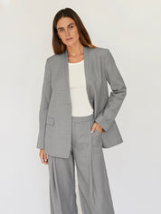 St. Agni | Shawl Collar Blazer in Grey | The UNDONE