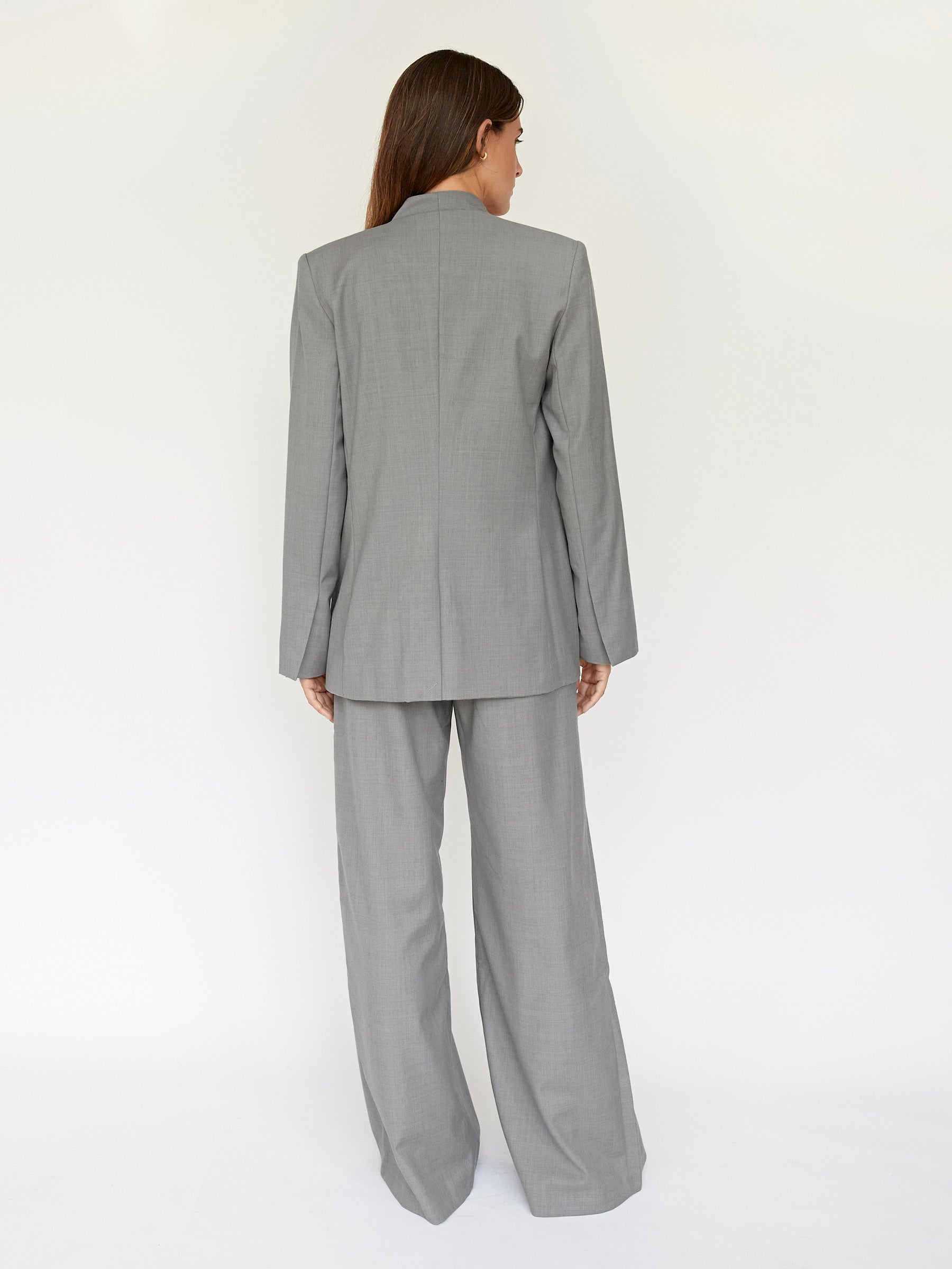St. Agni | Shawl Collar Blazer in Grey | The UNDONE