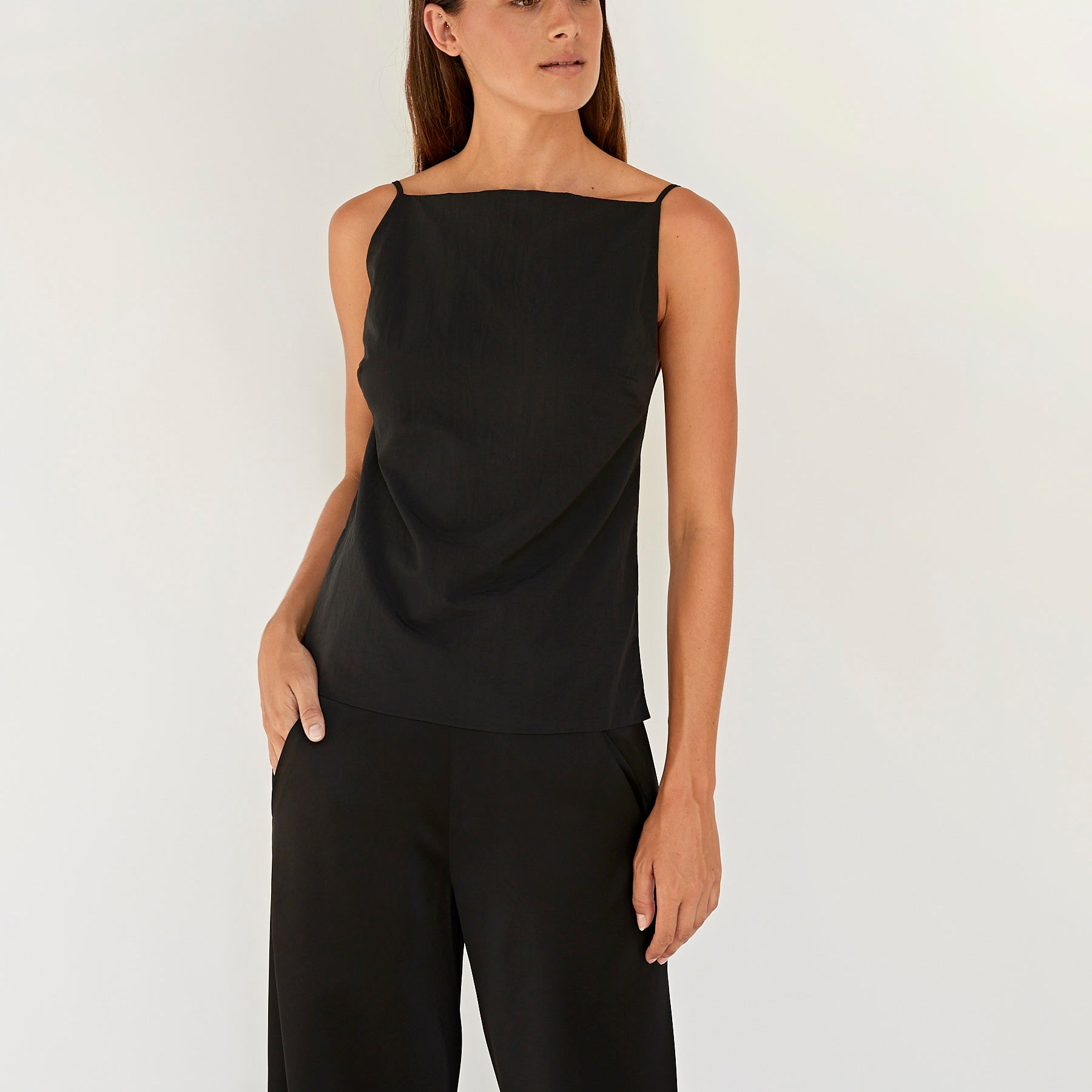 St. Agni | Square Neck Top in Black | The UNDONE