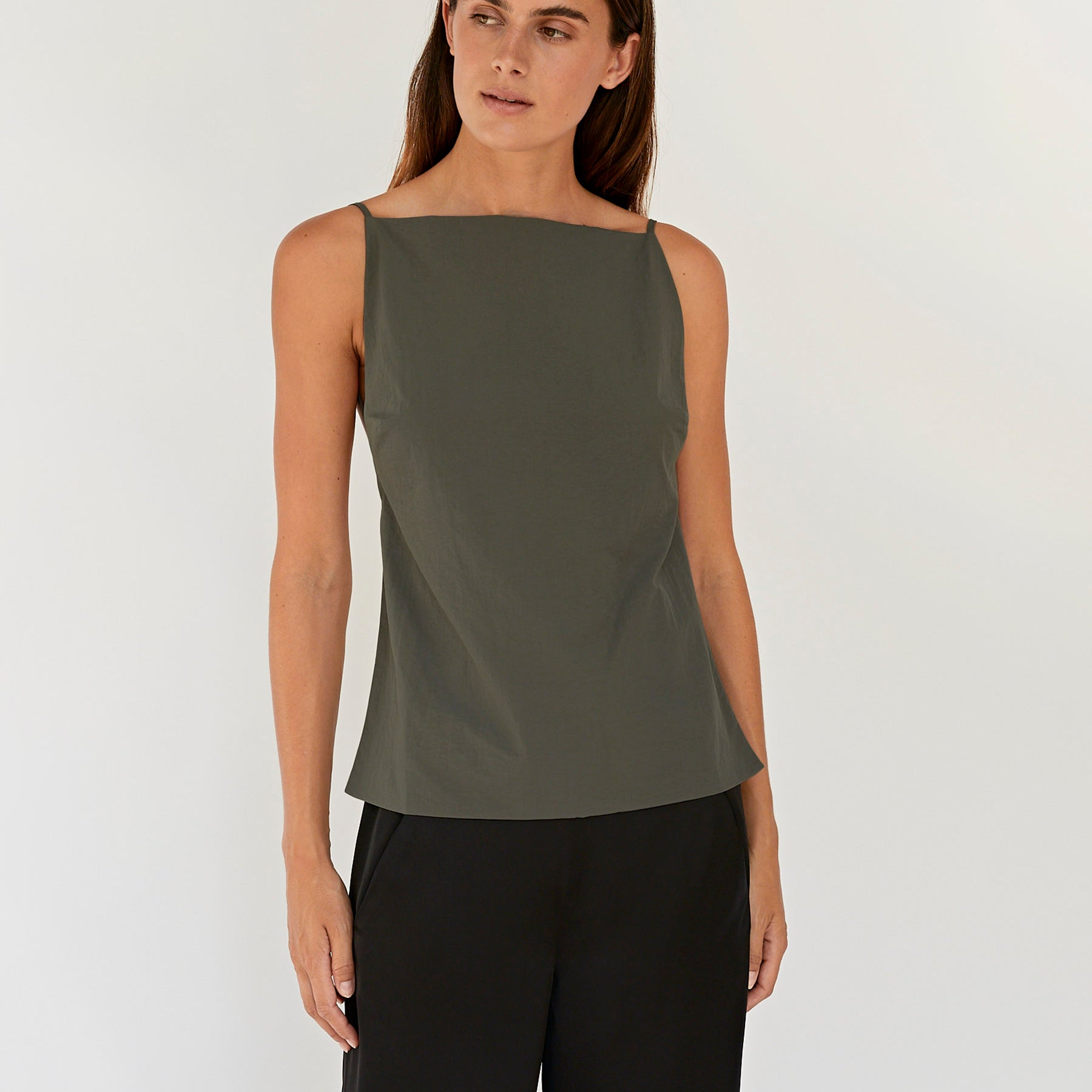 St. Agni | Square Neck Top in Thyme | The UNDONE