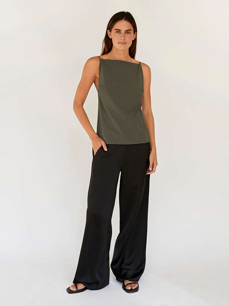 St. Agni, Square Neck Top in Thyme