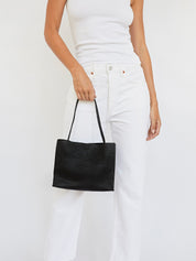 St. Agni | Woven Minimal Mini Tote in Black | The UNDONE