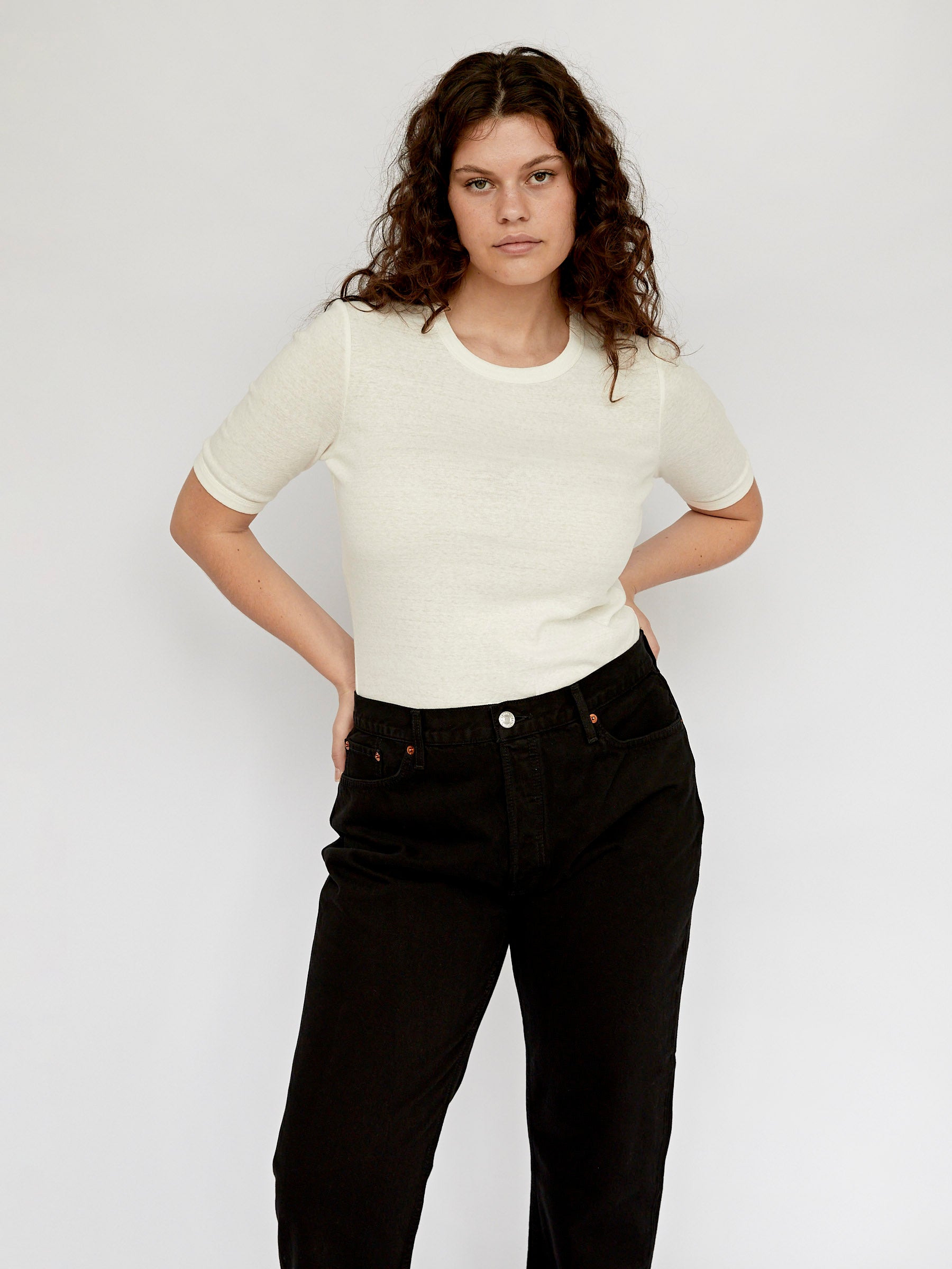 St. Agni | 70s Tee in White | The UNDONE