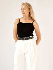 St. Agni | 90s Knit Slip Cami in Black | The UNDONE