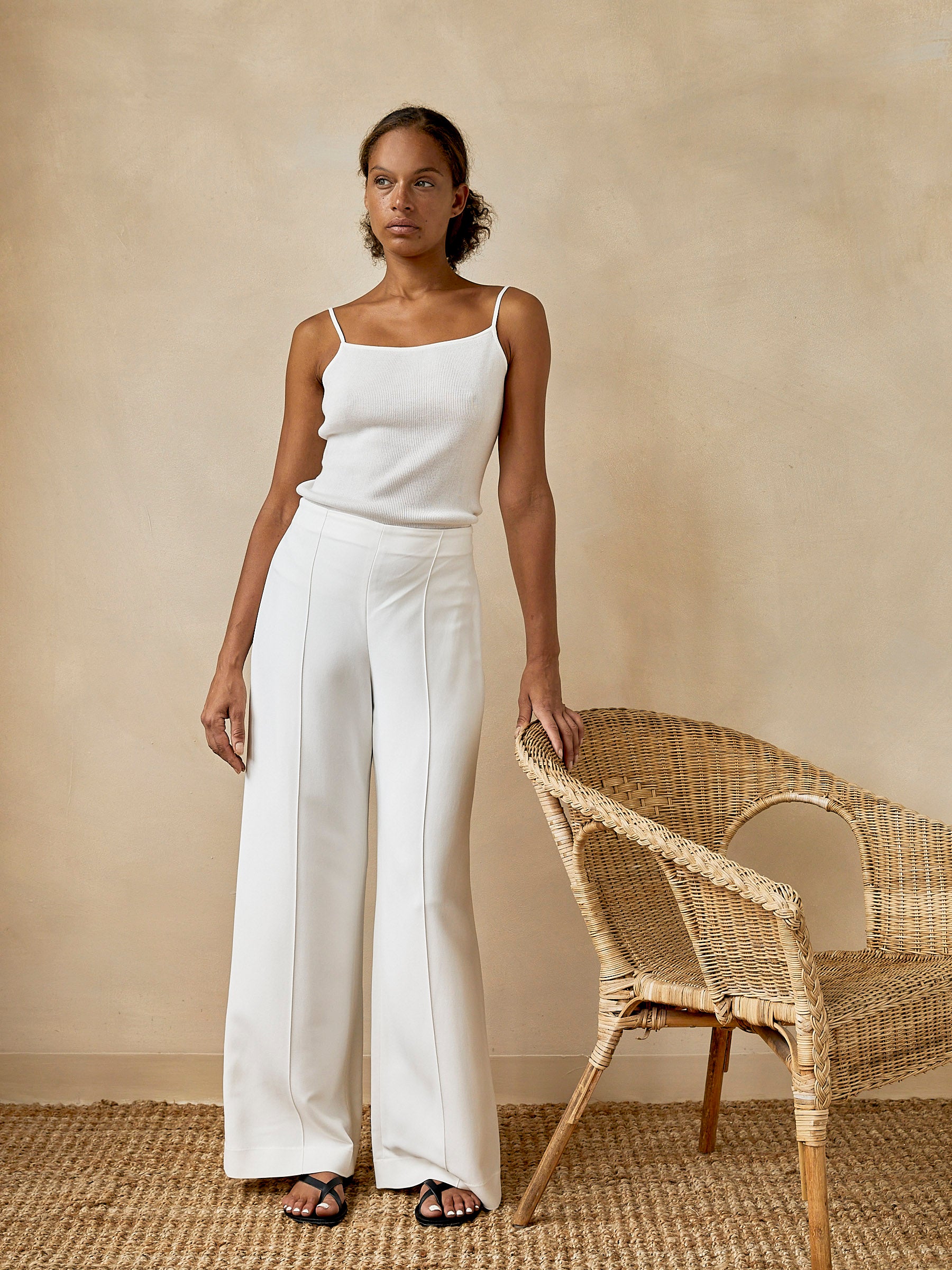 Esse Studios | Classic High Waist Trouser in Ivory | The UNDONE