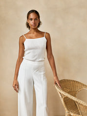 Esse Studios | Classic High Waist Trouser in Ivory | The UNDONE