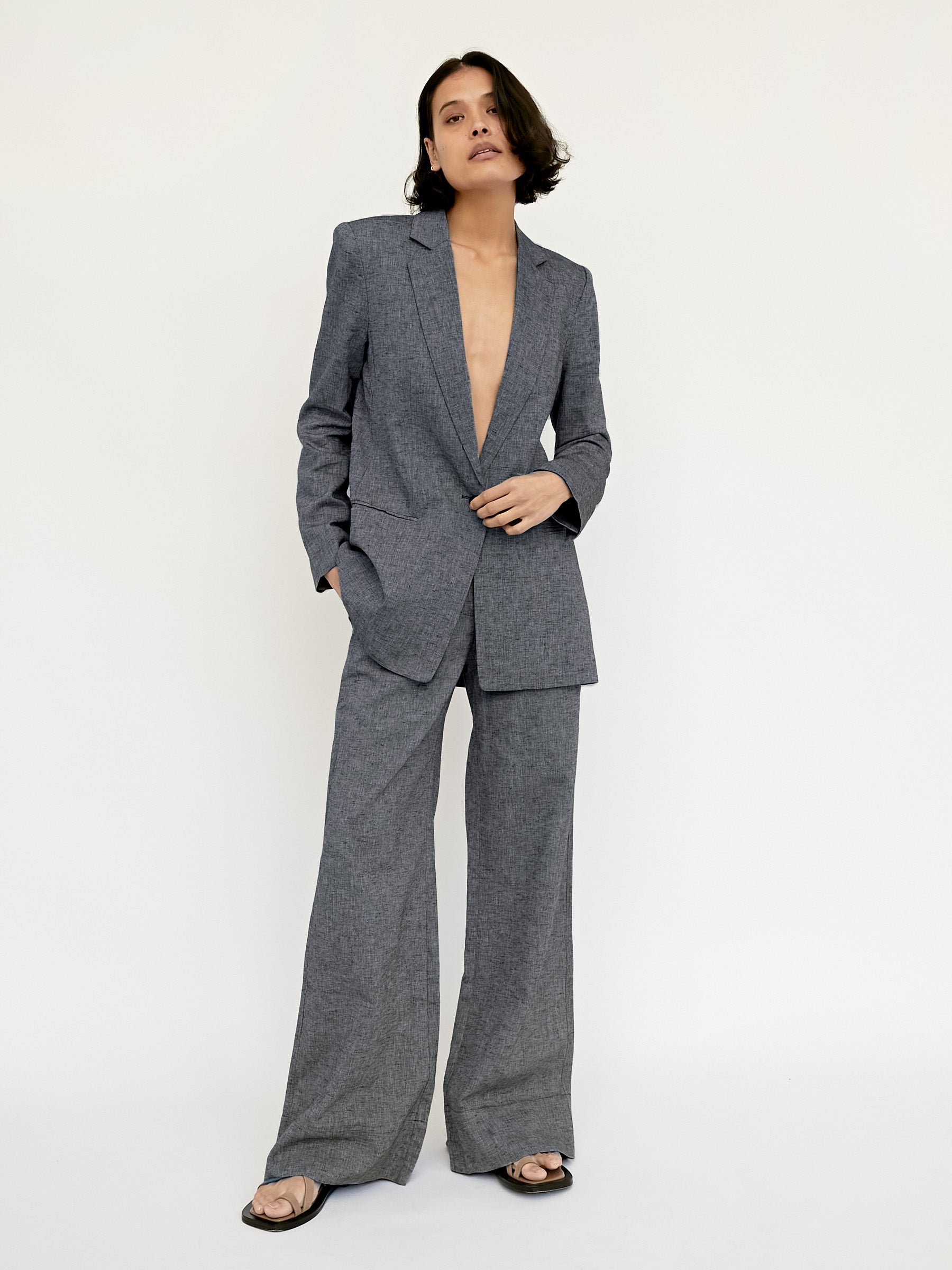St. Agni | Navy Marle Anna Oversized Blazer | The UNDONE