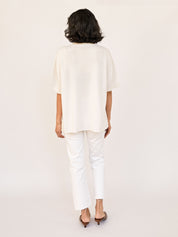 St. Agni | Cashmere Copain Tee in Chalk | The UNDONE