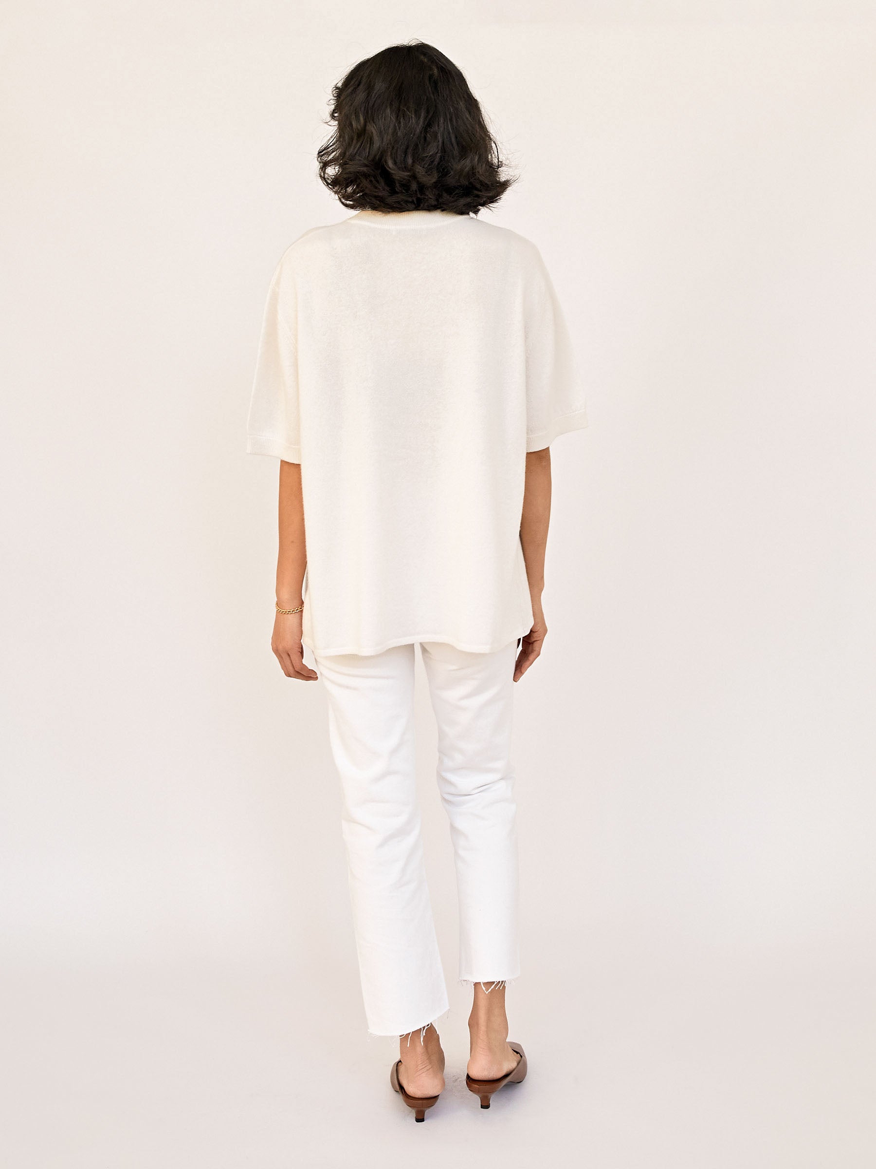 St. Agni | Cashmere Copain Tee in Chalk | The UNDONE