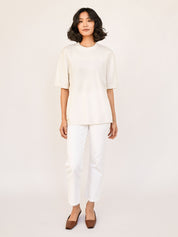 St. Agni | Cashmere Copain Tee in Chalk | The UNDONE