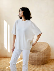 St. Agni | Cashmere Copain Tee in Chalk | The UNDONE