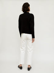 St. Agni | Black Cotton Rib Knit Jumper | The UNDONE