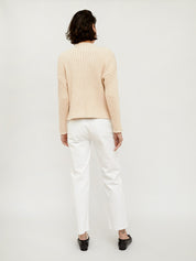St. Agni | Ecru Cotton Rib Knit Jumper | The UNDONE