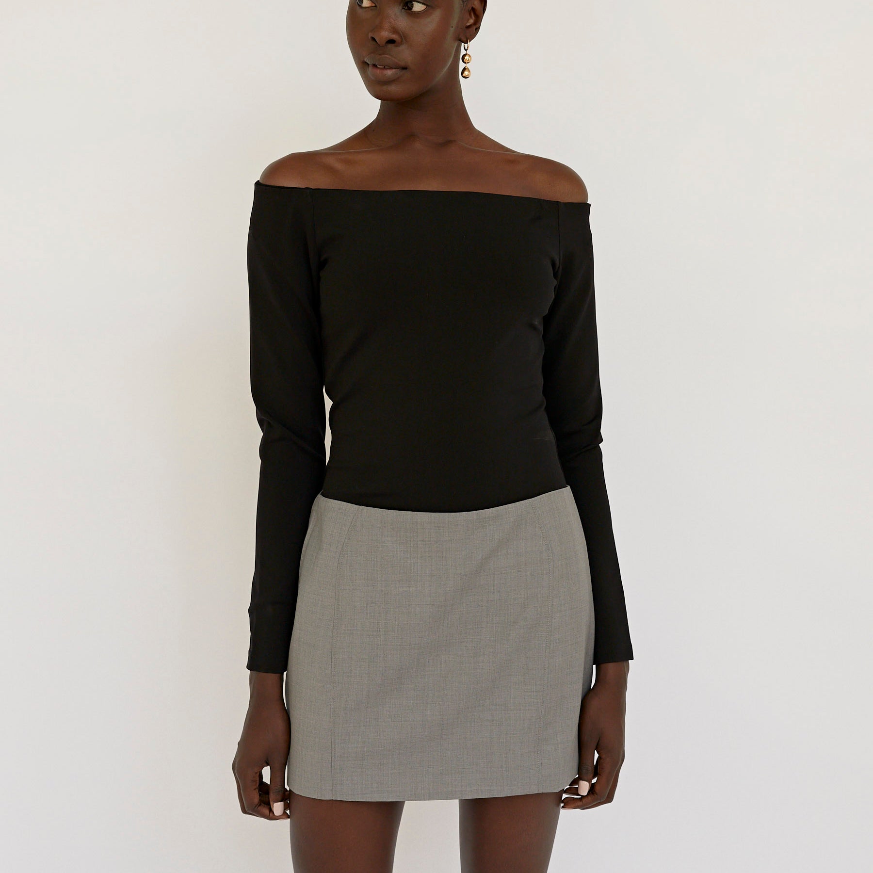 St. Agni | Curve Seam Wool Mini Skirt | The UNDONE