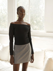 St. Agni | Curve Seam Wool Mini Skirt | The UNDONE
