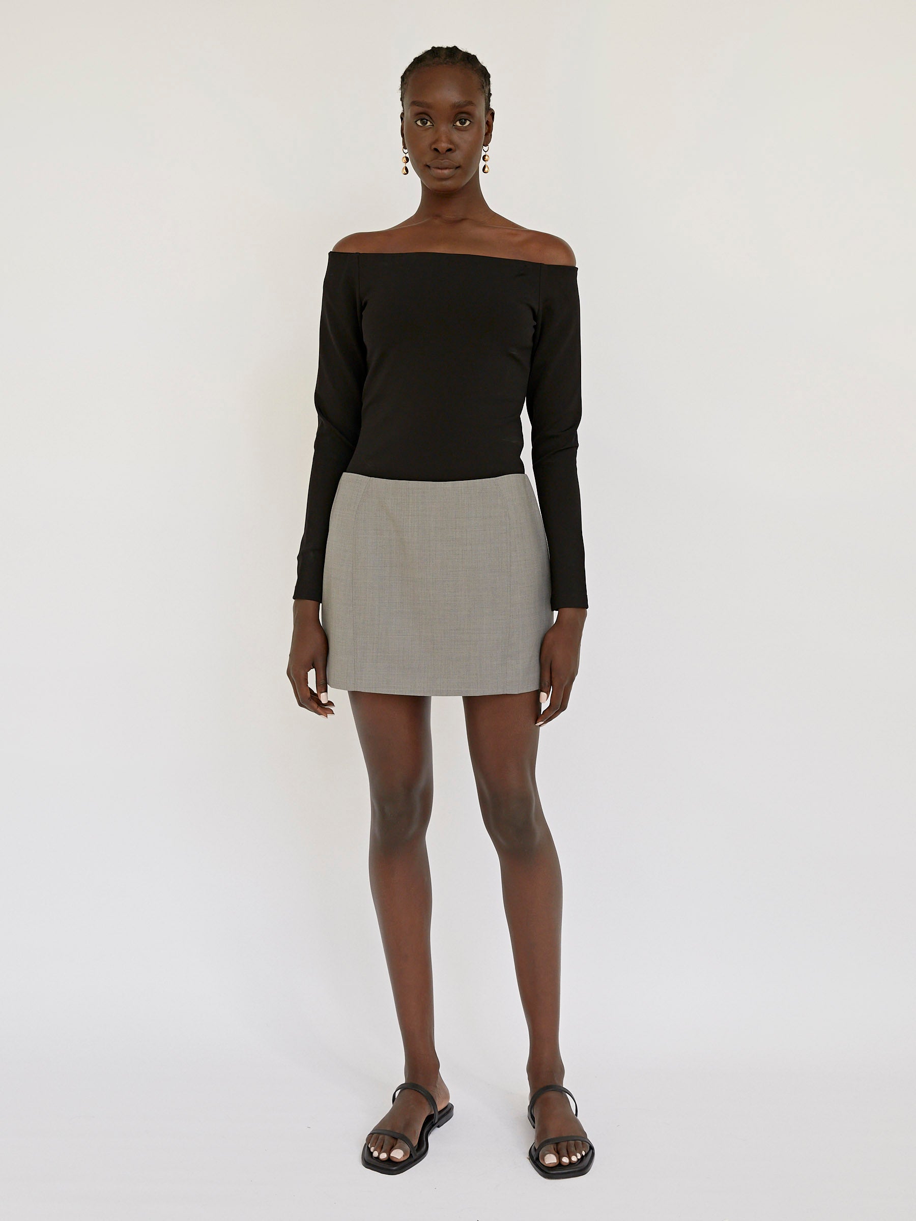 St. Agni | Curve Seam Wool Mini Skirt | The UNDONE