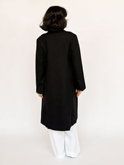 St. Agni | Black Double Breasted Wool Coat | The UNDONE