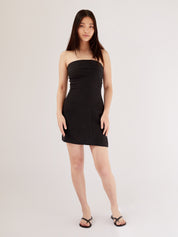 St. Agni | Fold Detail Mini Dress in Black | The UNDONE
