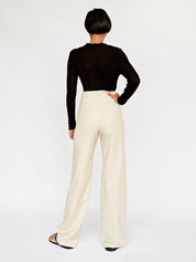 Wynn Hamlyn | Ally High Waisted Trouser in Natural | The UNDONE