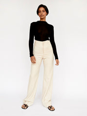 Wynn Hamlyn | Ally High Waisted Trouser in Natural | The UNDONE