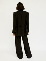 St. Agni | Linen Silhouette Blazer in Black | The UNDONE