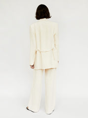 St. Agni | Linen Silhouette Blazer in Ivory | The UNDONE