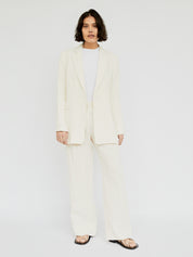 St. Agni | Linen Silhouette Blazer in Ivory | The UNDONE