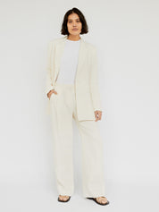 St. Agni | Linen Silhouette Blazer in Ivory | The UNDONE