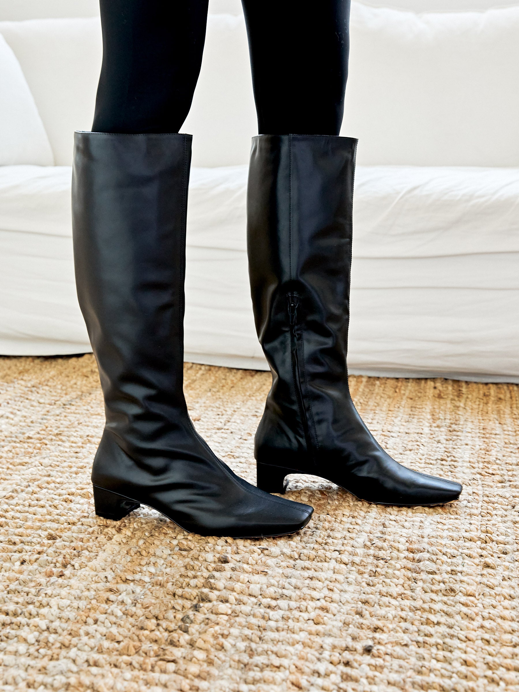 St. Agni Black Leather Long Boot The UNDONE