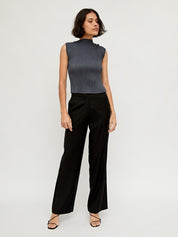 St. Agni | Charcoal Pleated Top | The UNDONE