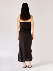 St. Agni | Straight Neck Dress in Black | The UNDONE