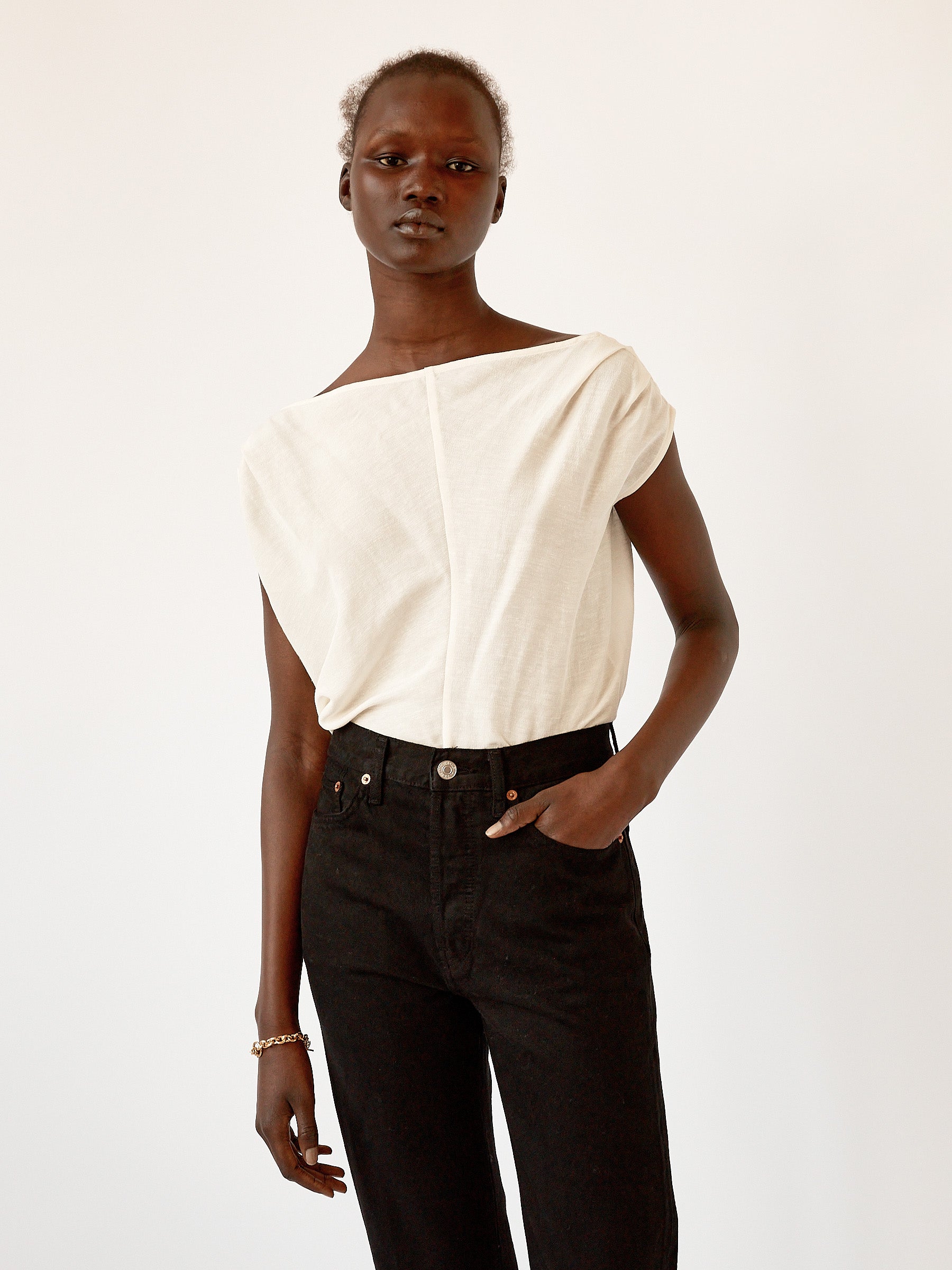 St. Agni | Yeva Top in Ivory | The UNDONE