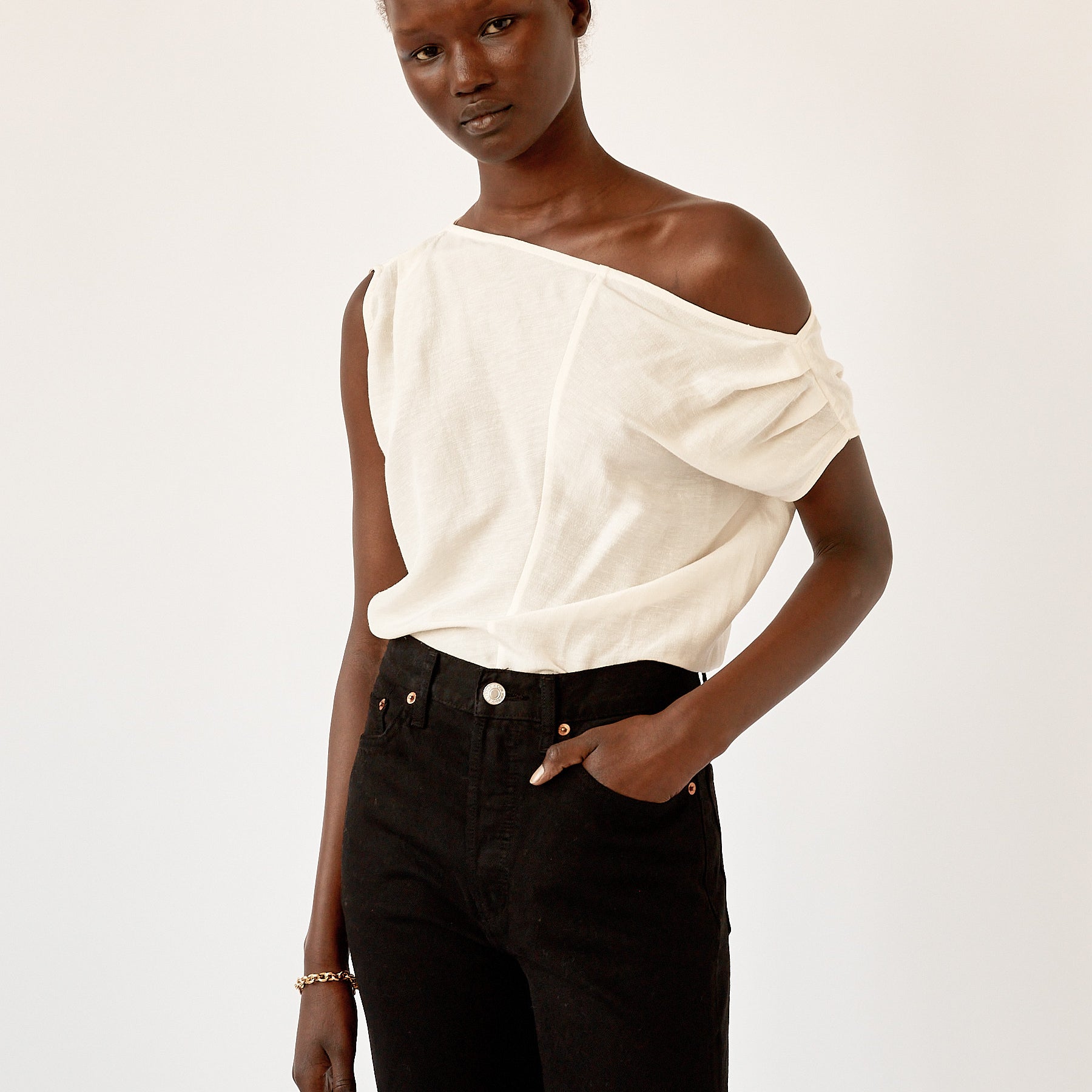 St. Agni | Yeva Top in Ivory | The UNDONE