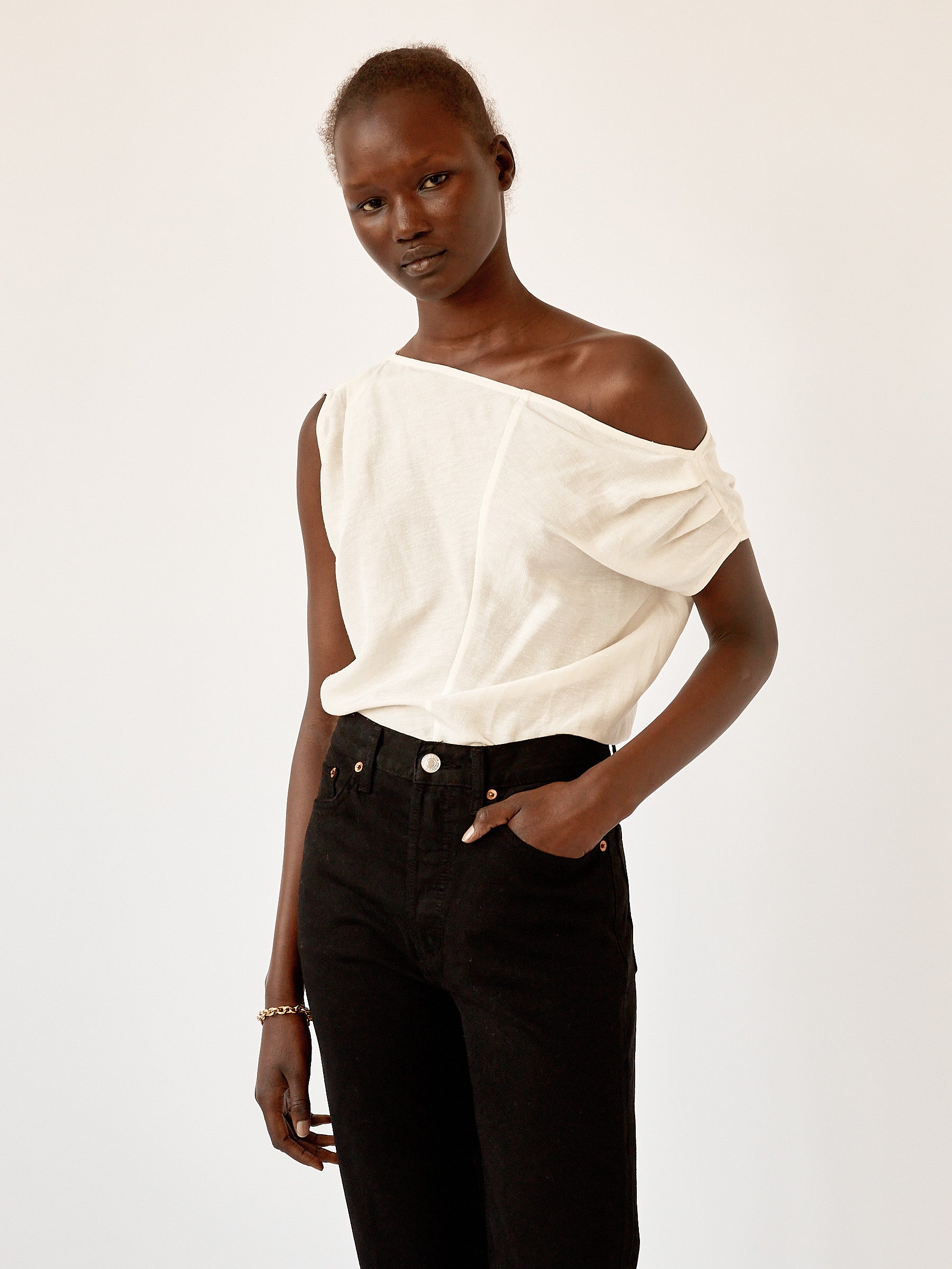 St. Agni | Yeva Top in Ivory | The UNDONE