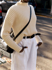 St. Agni | Ecru Cotton Rib Knit Jumper | The UNDONE