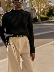 St. Agni | Cotton RIb Knit Jumper in Black | The UNDONE
