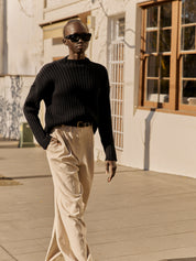 St. Agni | Cotton RIb Knit Jumper in Black | The UNDONE