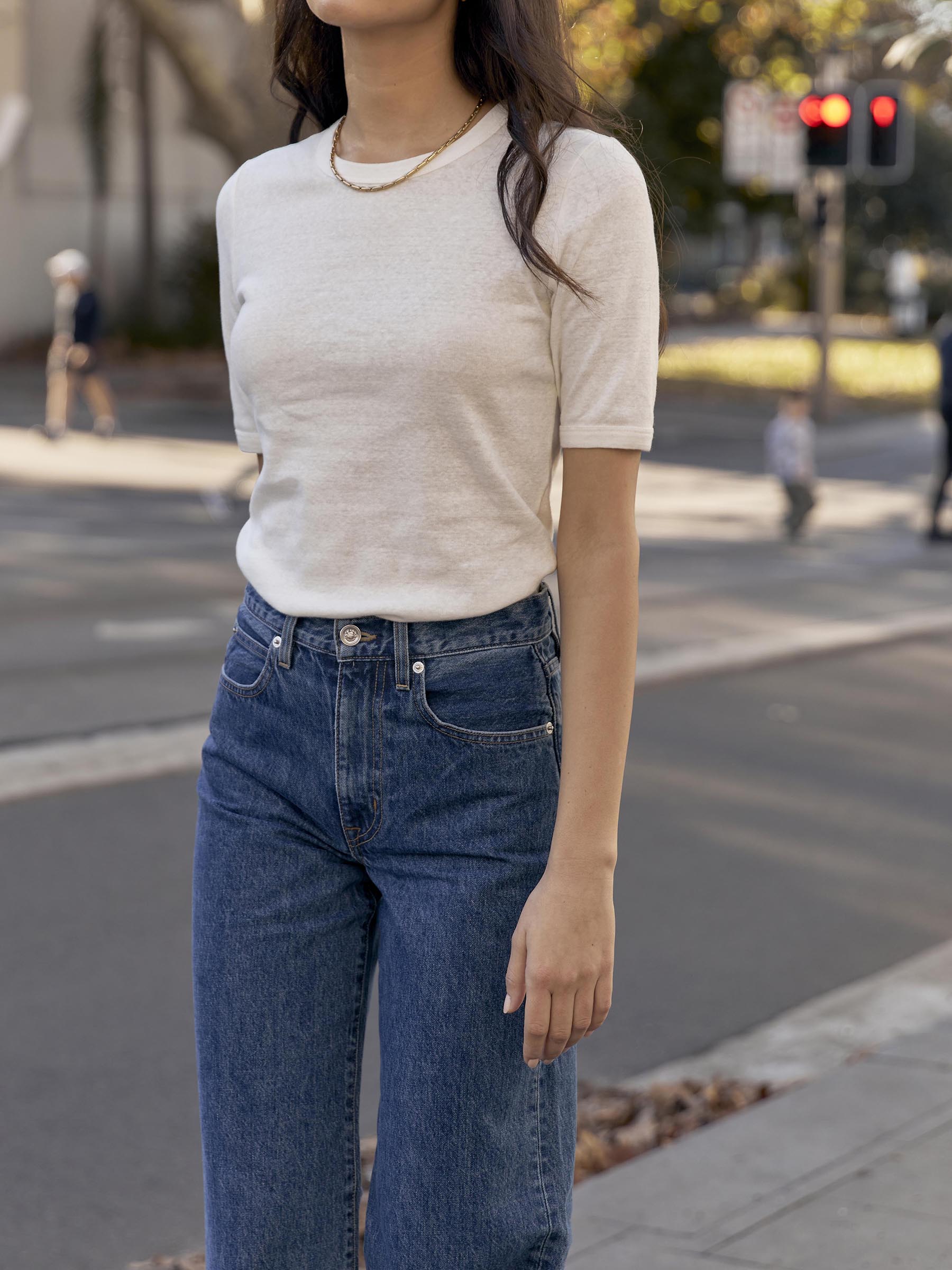 St. Agni | 70s Tee in White | The UNDONE