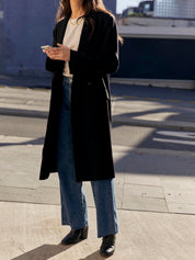St. Agni | Double Breasted Wool Coat in Black | The UNDONE