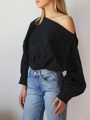 CHRISTOPHER ESBER | Reed Starr Multi Tuck Top in Black | The UNDONE