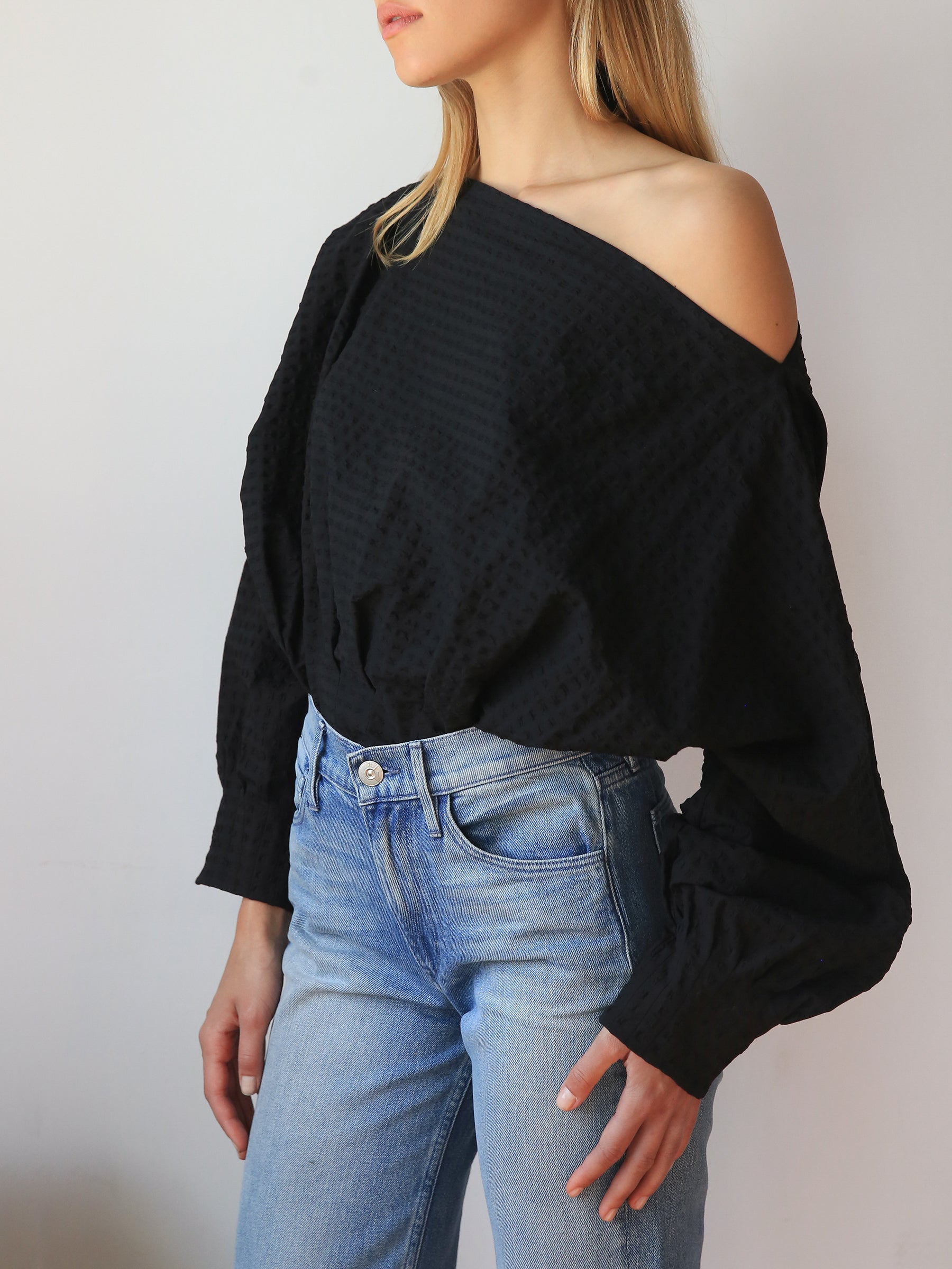 CHRISTOPHER ESBER | Reed Starr Multi Tuck Top in Black | The UNDONE