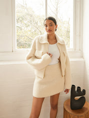 Clea | Hugo Boucle Bomber in Chalk | The UNDONE