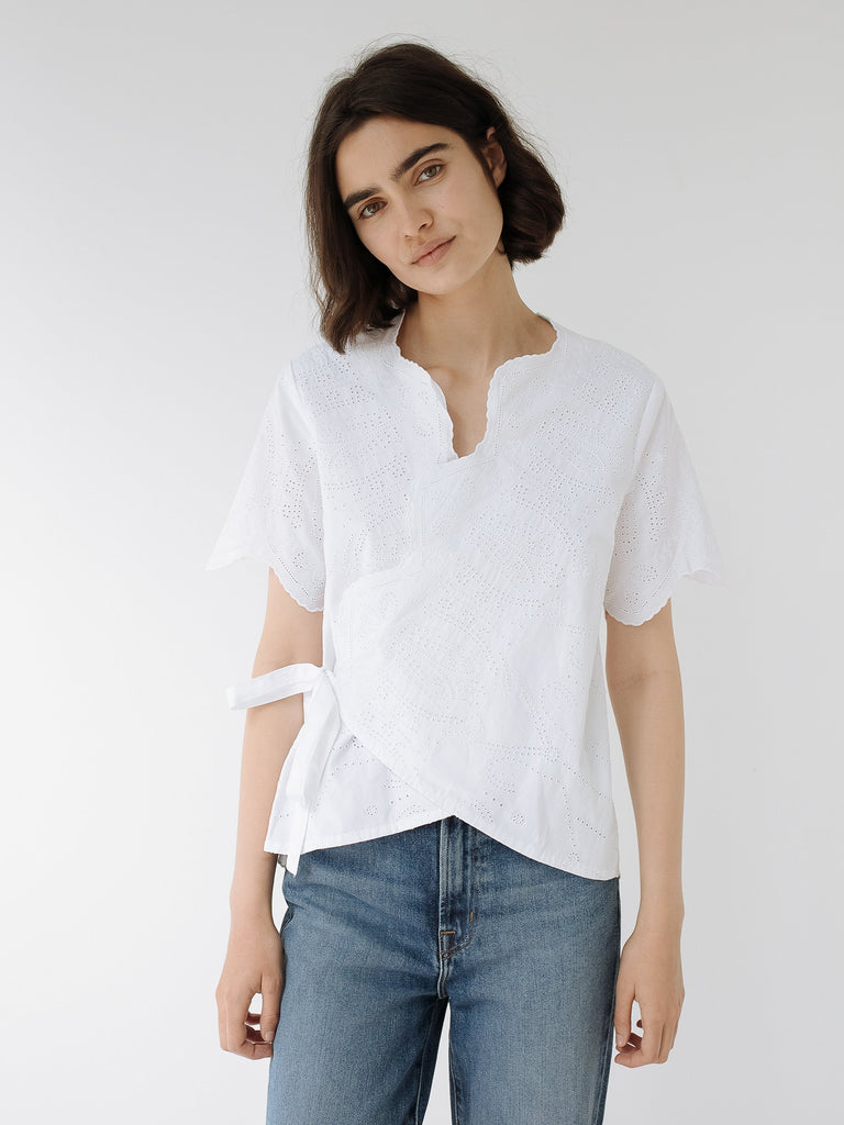 Sir the Label | Delilah Wrap Top in White | The UNDONE by SIR.